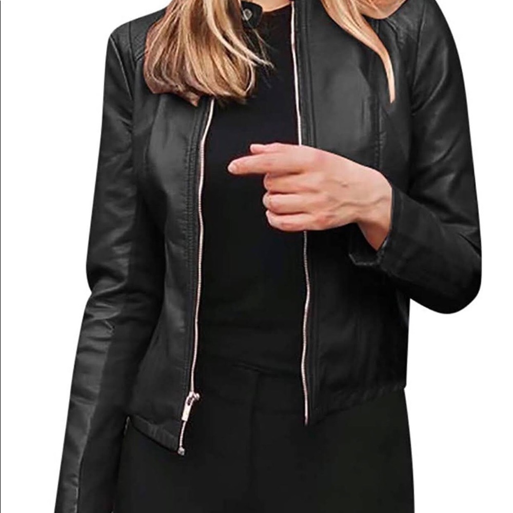 Black faux leather jacket